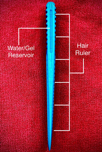 Single blue barber comb/ ruler 