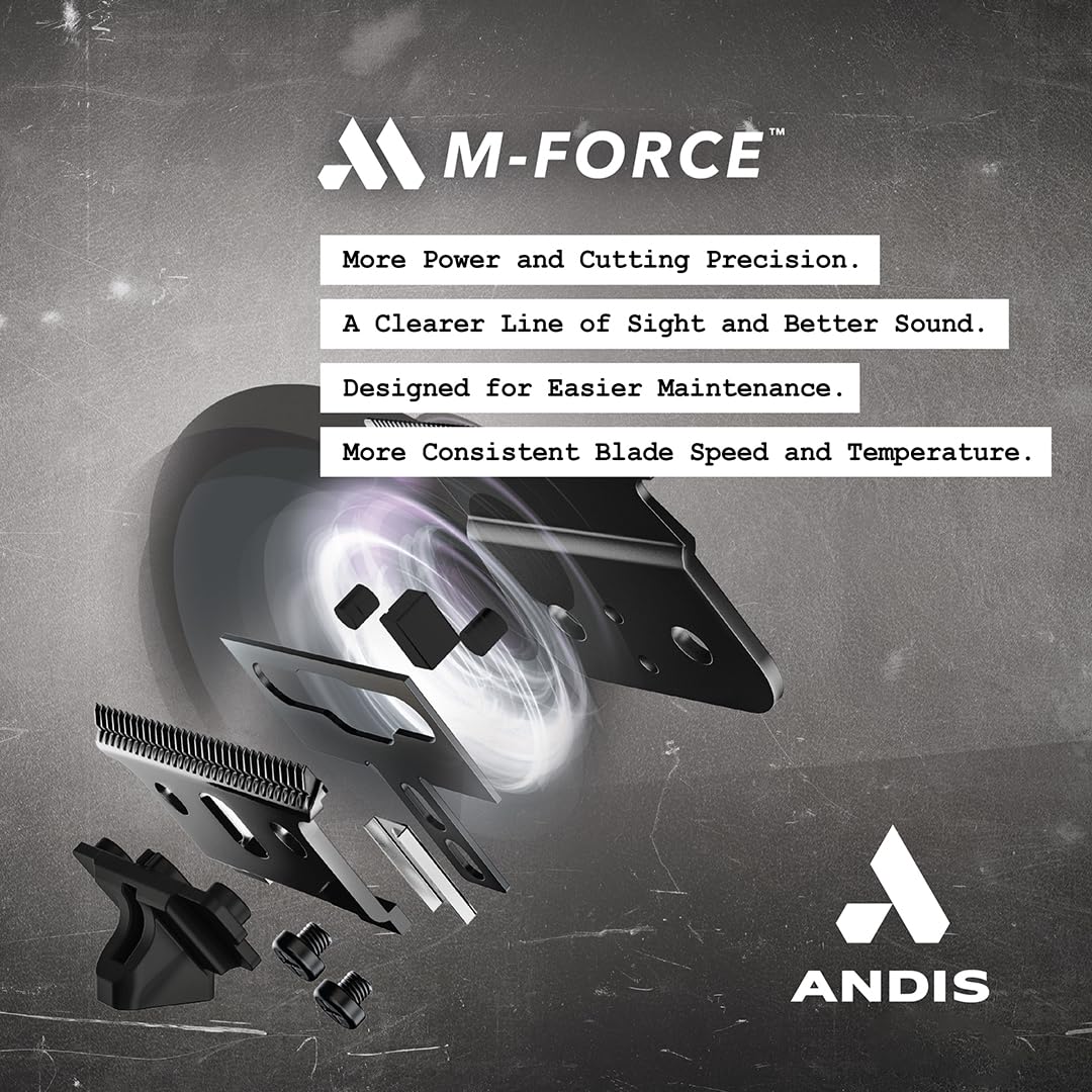 Andis Black Label MLC Professional Master Cordless Lithium-Ion Hair Clipper, Adjustable Carbon Steel Blade for Close Cutting, Black