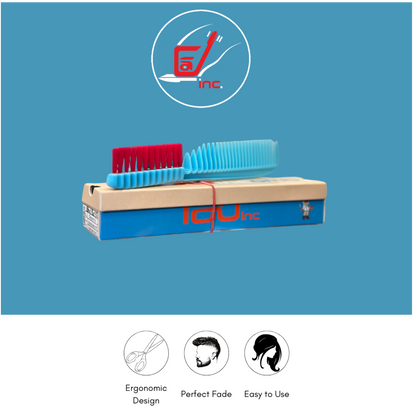 Single blue and red Barber comb/brush 